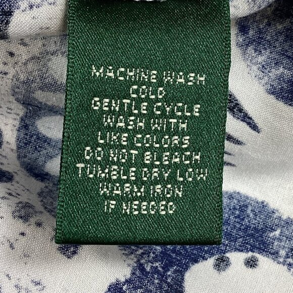 LRL Ralph Lauren Cotton Floral Flare Skirt Sz 8P Blue & White #328F - Picture 8 of 8